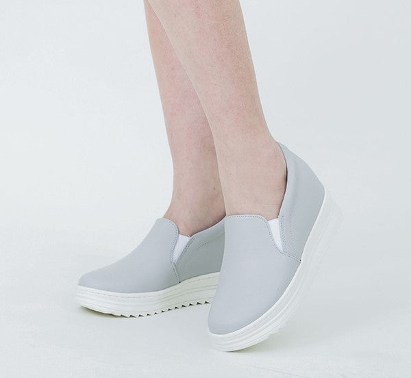 ER1219 素面圓頭內增高+3CM懶人鞋(版型偏小請選大一碼)