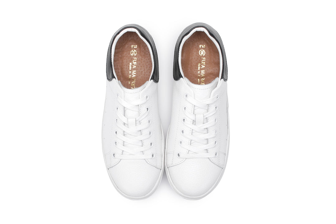 【Sales】W2167 透氣真皮撞色小白鞋【情侶款】