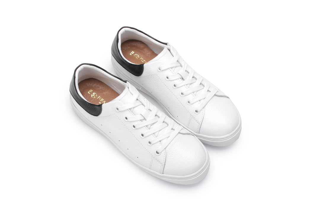 【Sales】W2167 透氣真皮撞色小白鞋【情侶款】