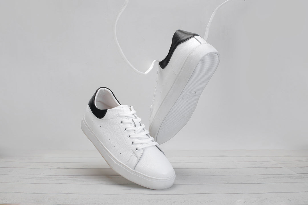 【Sales】W2167 透氣真皮撞色小白鞋【情侶款】