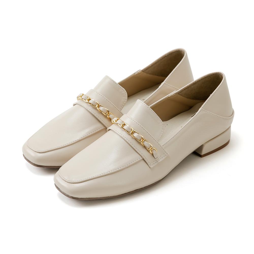 TU1213 超纖皮金屬鏈後踩2WAY樂福鞋【防潑水】-