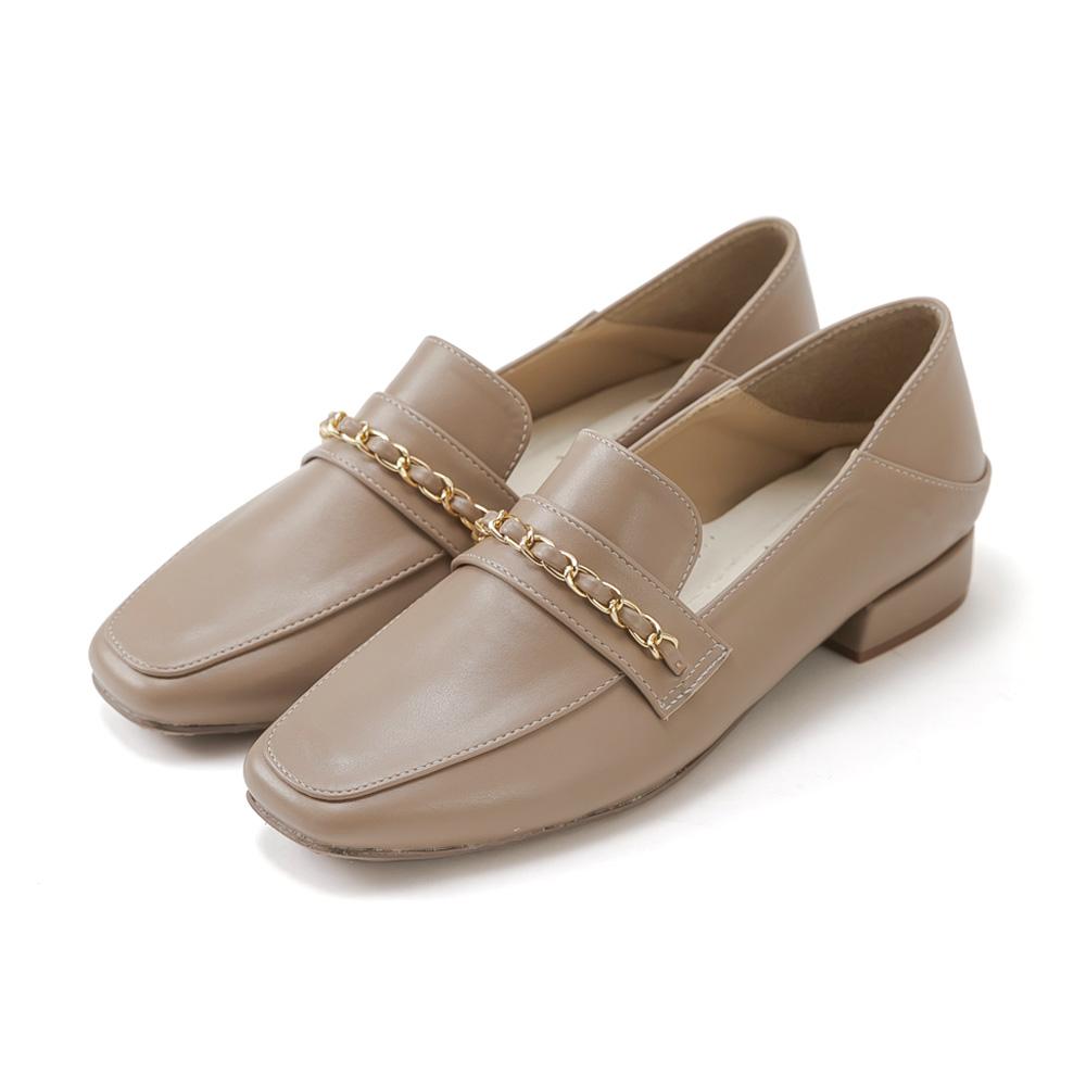 TU1213 超纖皮金屬鏈後踩2WAY樂福鞋【防潑水】-