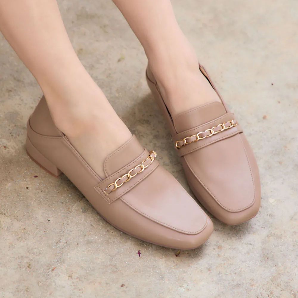 TU1213 超纖皮金屬鏈後踩2WAY樂福鞋【防潑水】-