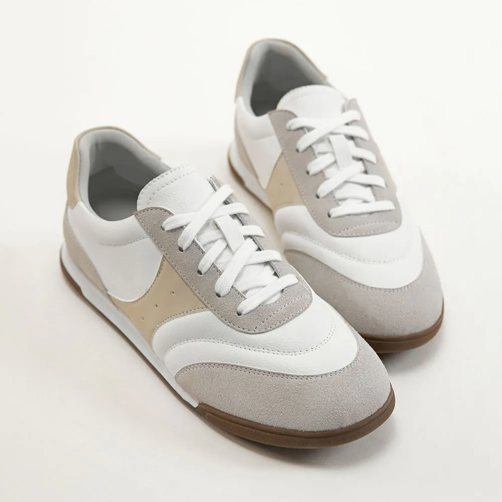 AK1360 撞色超纖皮運動風平底鞋【防潑水】