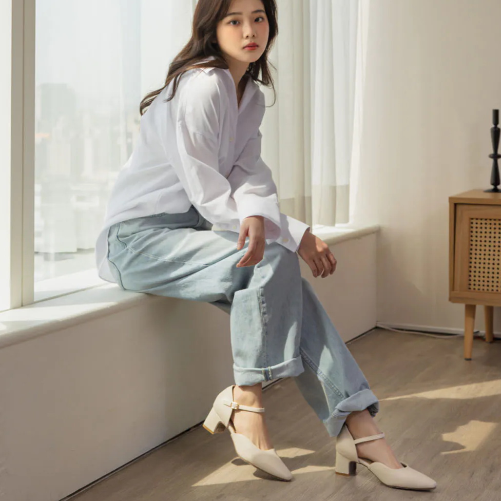 TU1283 經典小方頭瑪麗珍粗跟鞋【防潑水】