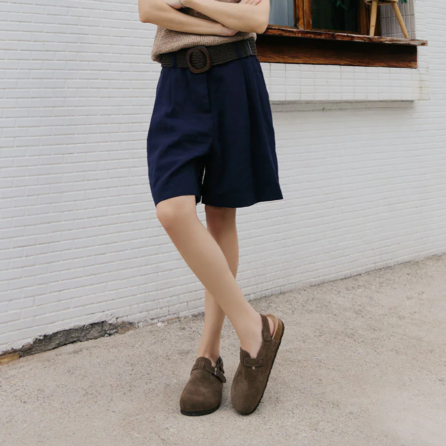 AK1373 防水牛皮足弓減壓饅頭鞋【生活防水】