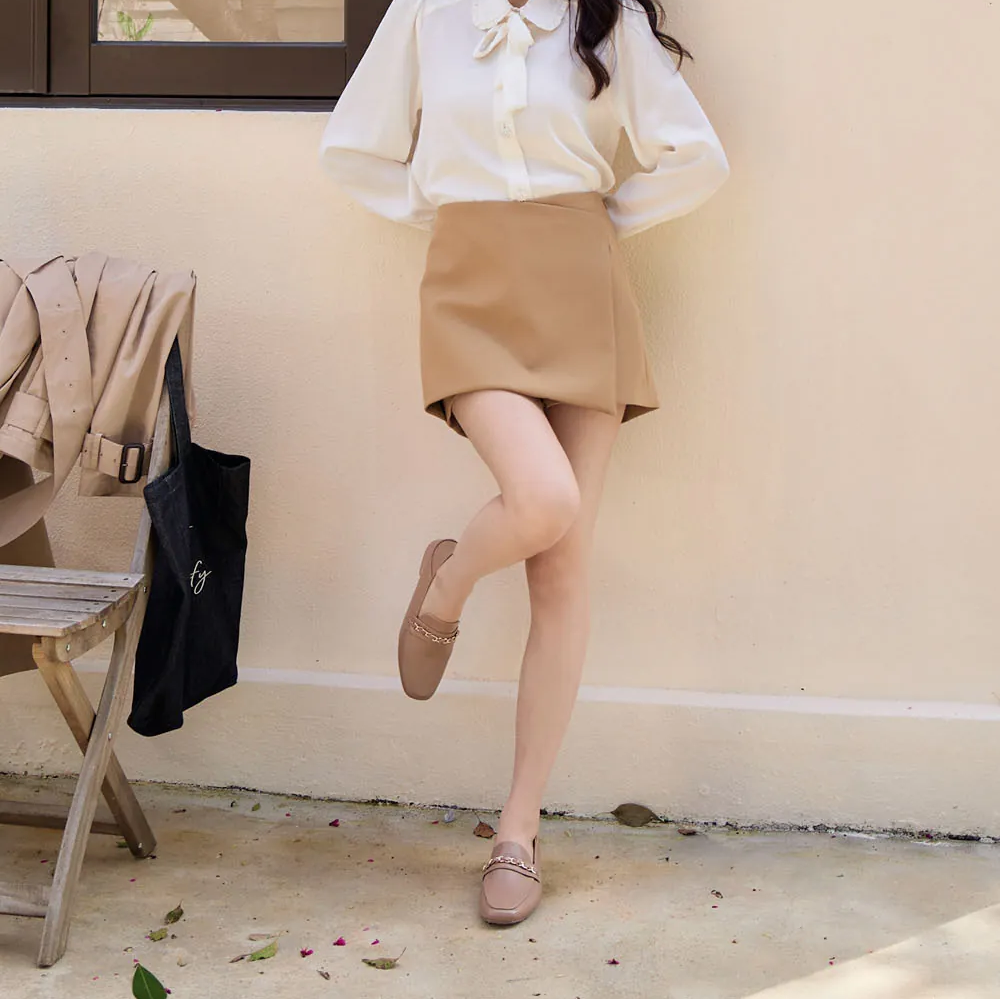 TU1213 超纖皮金屬鏈後踩2WAY樂福鞋【防潑水】-