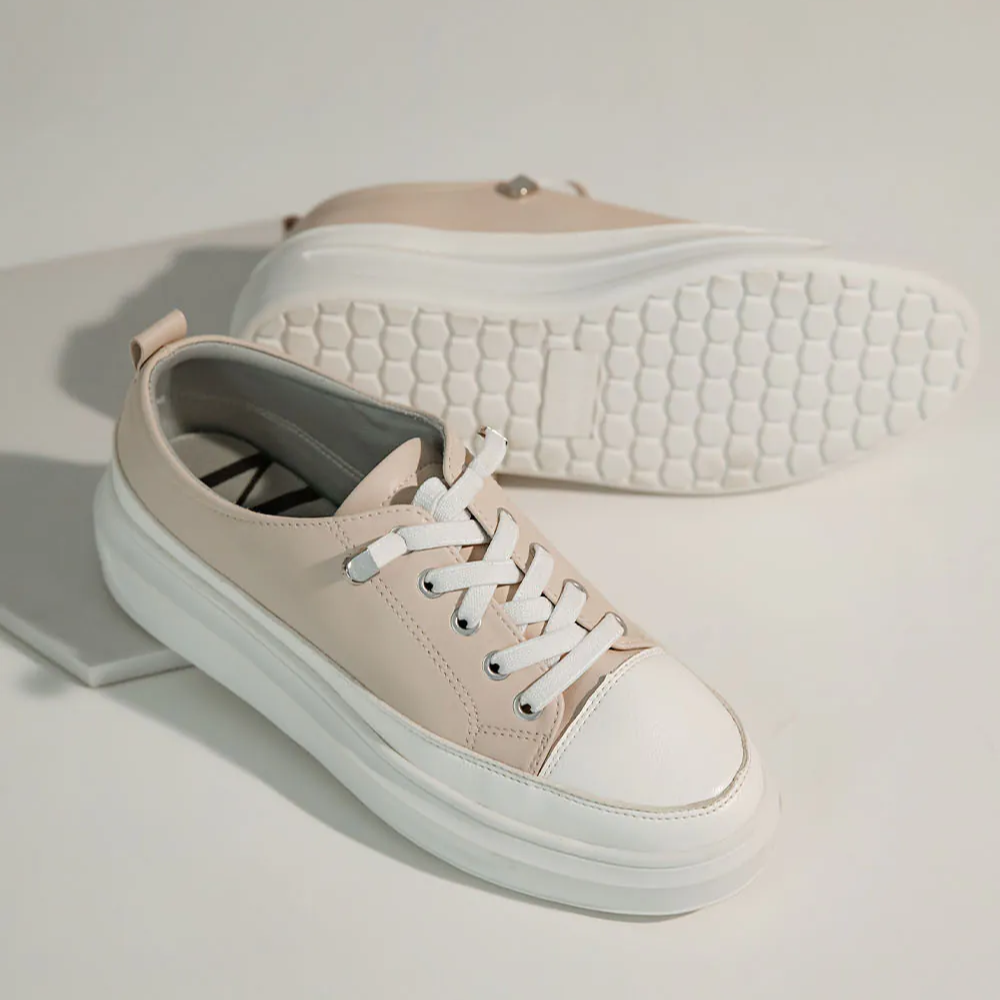 TU1186 拼接免綁帶超纖皮透氣防水小白鞋【防潑水】(版型偏小建議選大一碼)