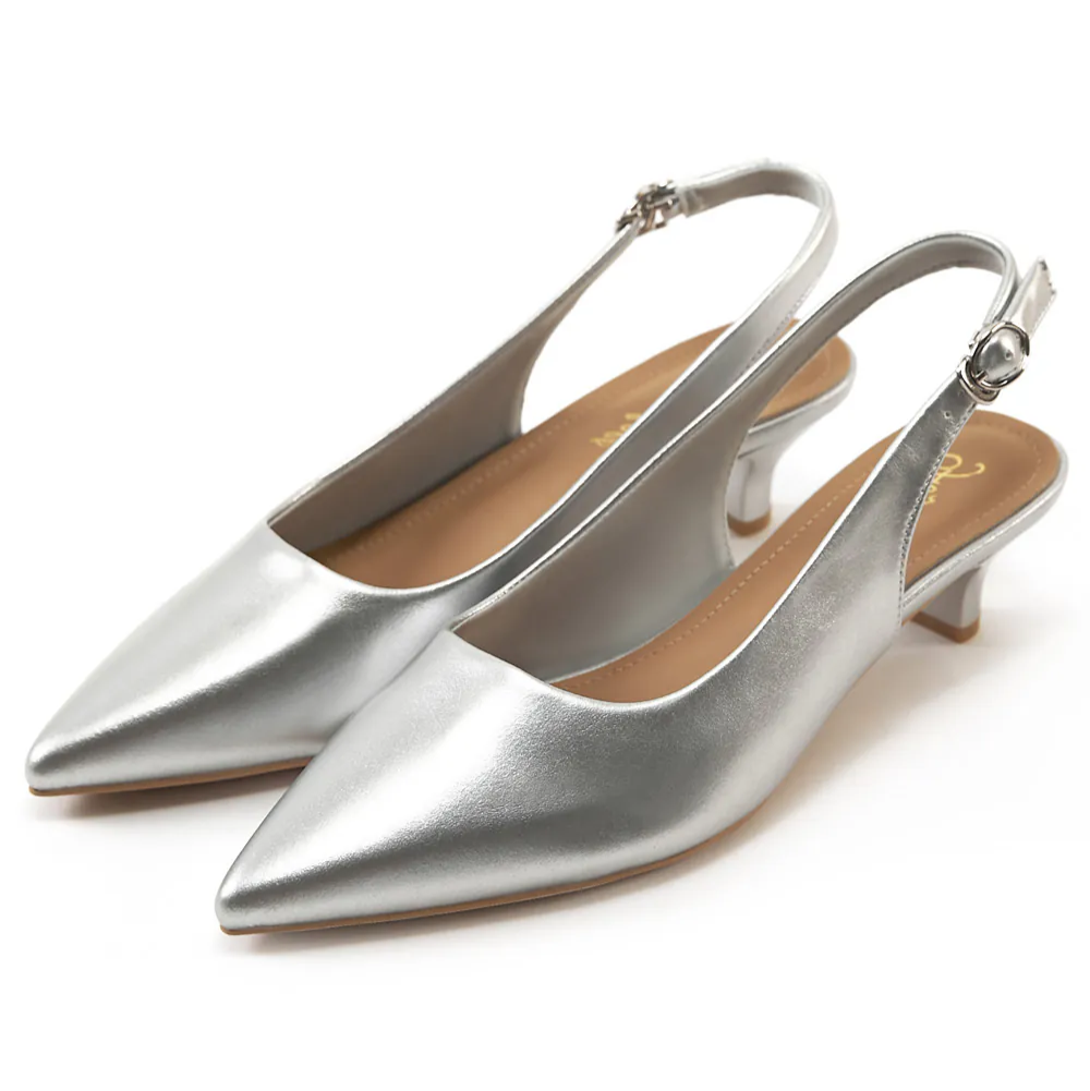 AK1361 法式浪漫尖頭後繞帶踝跟低跟鞋【防潑水】-