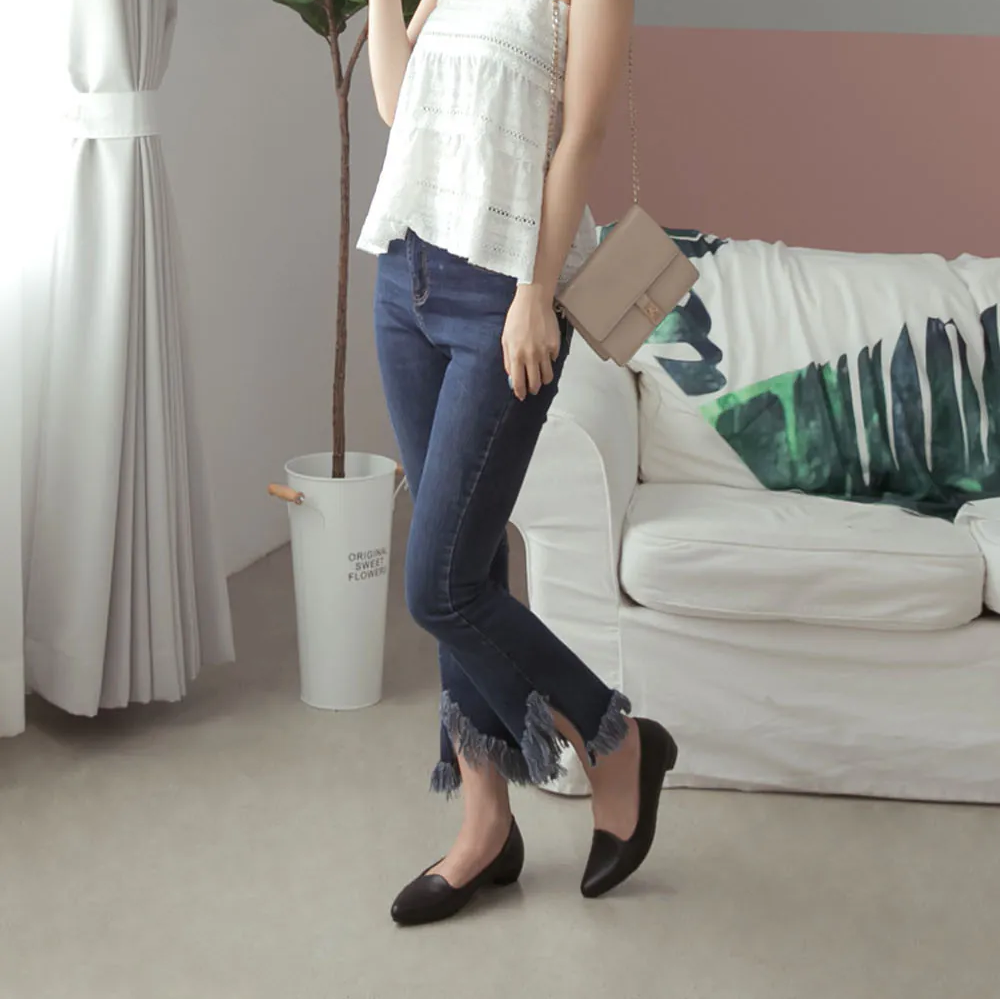 TU1107 微尖低跟超纖皮樂福鞋-