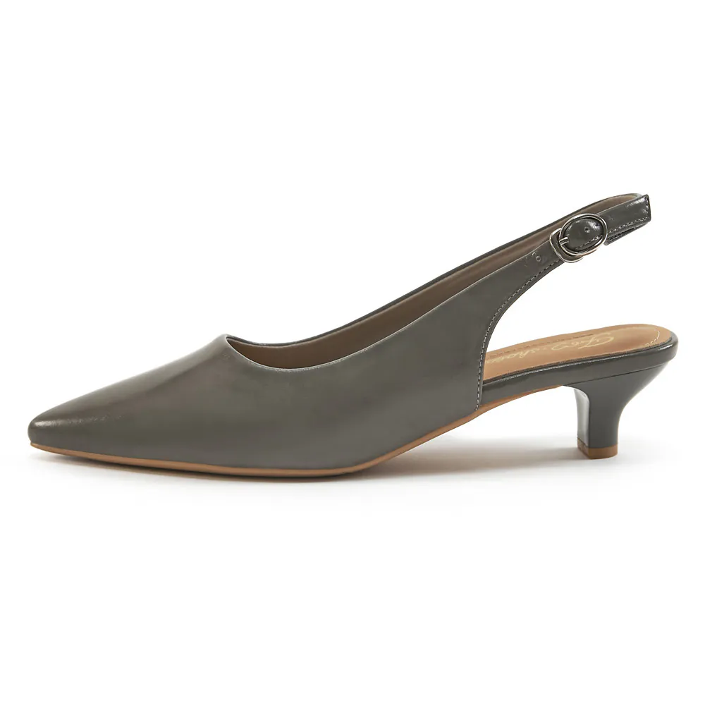 AK1361 法式浪漫尖頭後繞帶踝跟低跟鞋【防潑水】-