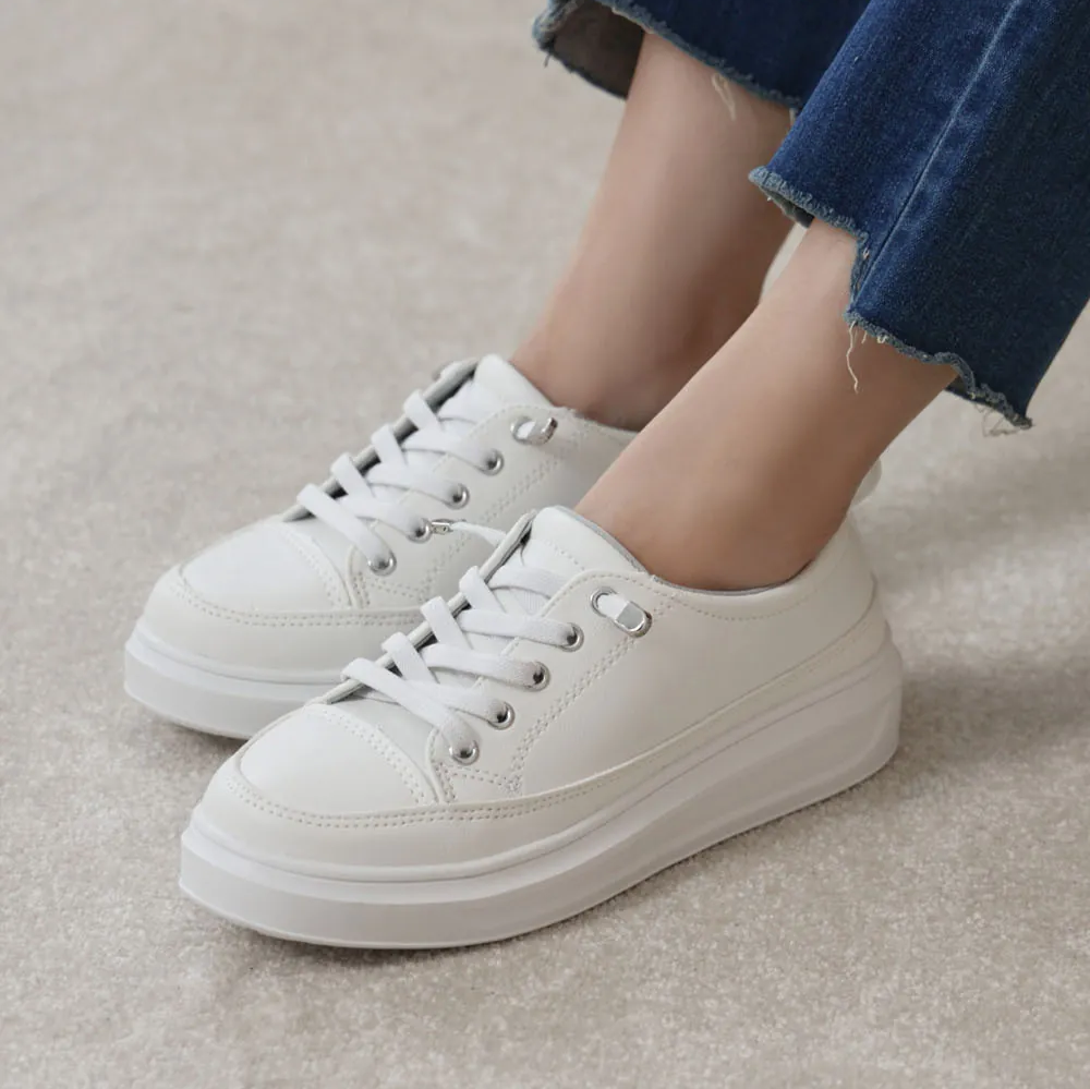 TU1186 拼接免綁帶超纖皮透氣防水小白鞋【防潑水】(版型偏小建議選大一碼)