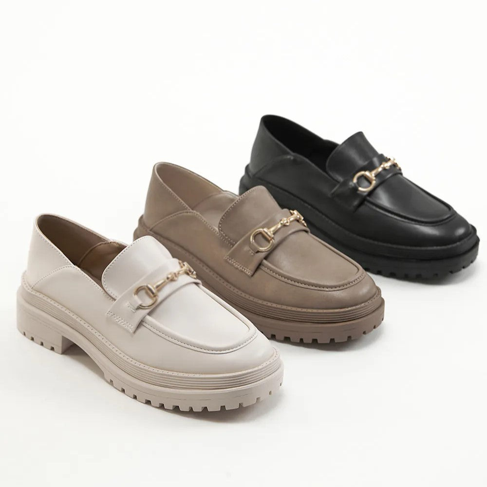 AK1348 英倫風馬銜釦2WAY厚底樂福鞋【防潑水】(此款版型偏小, 建議選大一碼)