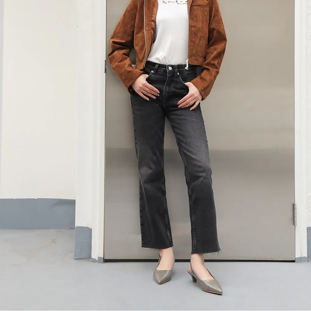 AK1361 法式浪漫尖頭後繞帶踝跟低跟鞋【防潑水】-