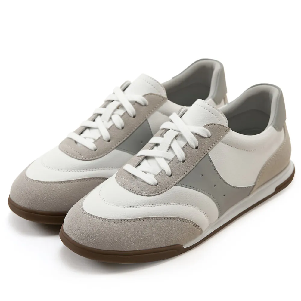 AK1360 撞色超纖皮運動風平底鞋【防潑水】