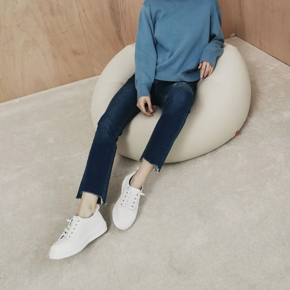 TU1186 拼接免綁帶超纖皮透氣防水小白鞋【防潑水】(版型偏小建議選大一碼)