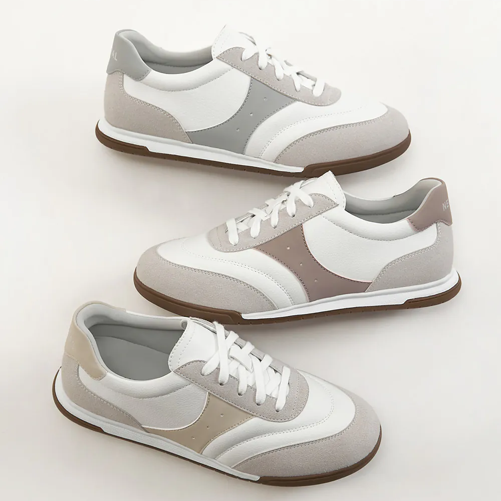 AK1360 撞色超纖皮運動風平底鞋【防潑水】