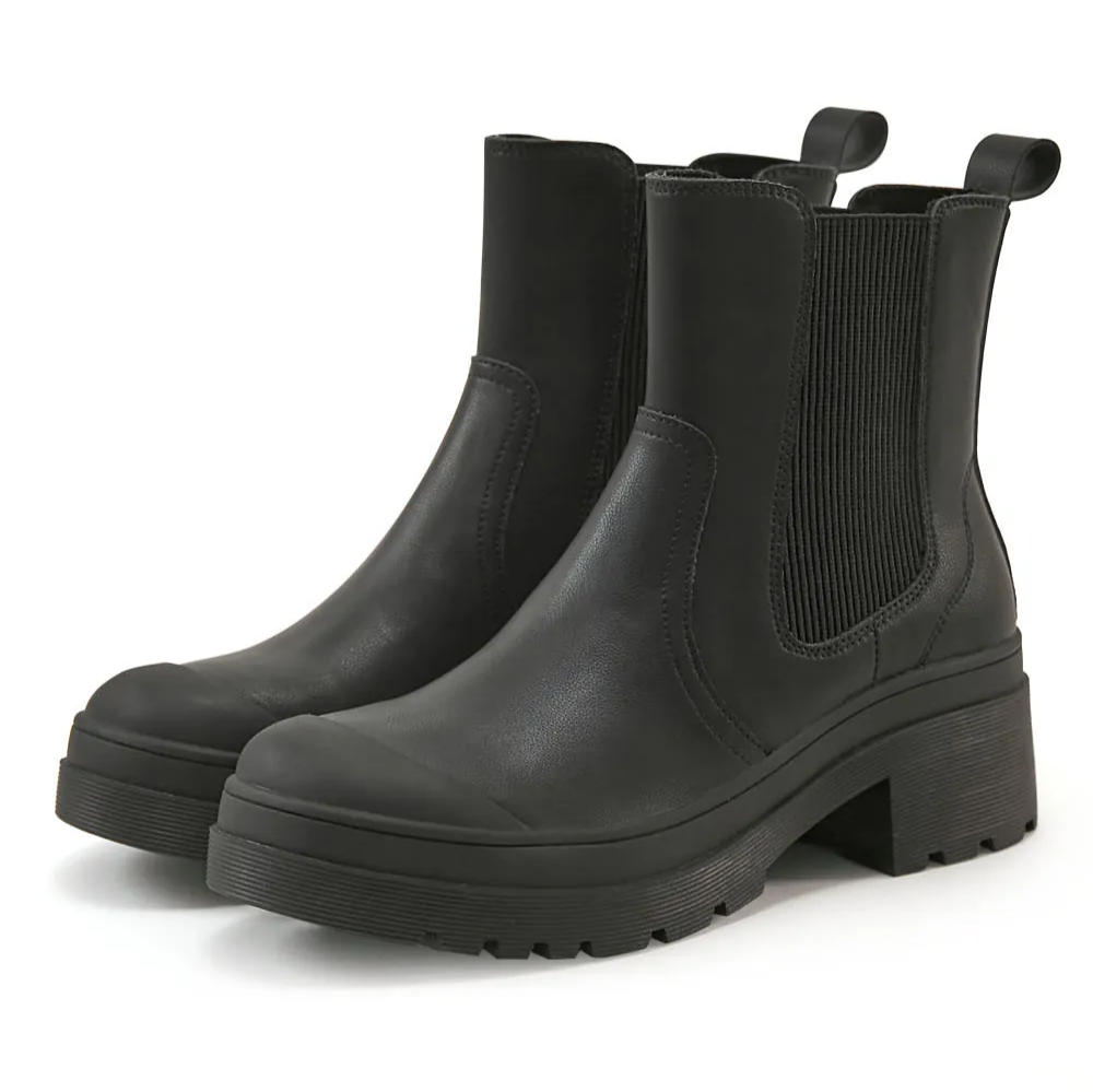 AK1344 厚底切爾西防水短靴【防潑水】-