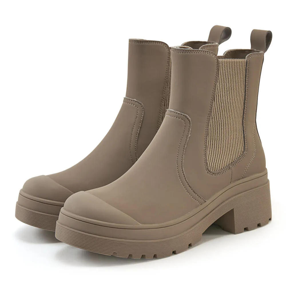 AK1344 厚底切爾西防水短靴【防潑水】-