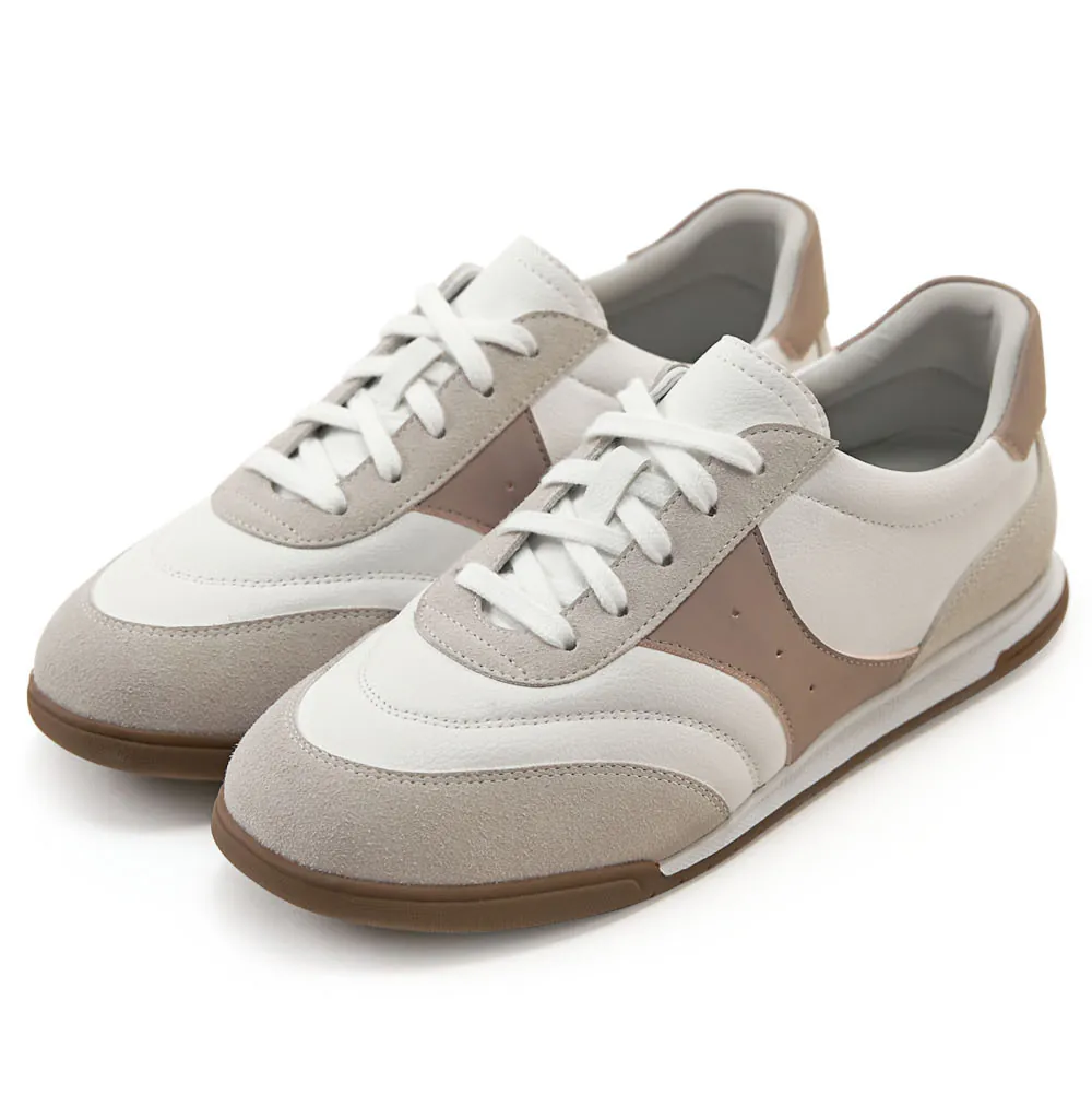 AK1360 撞色超纖皮運動風平底鞋【防潑水】