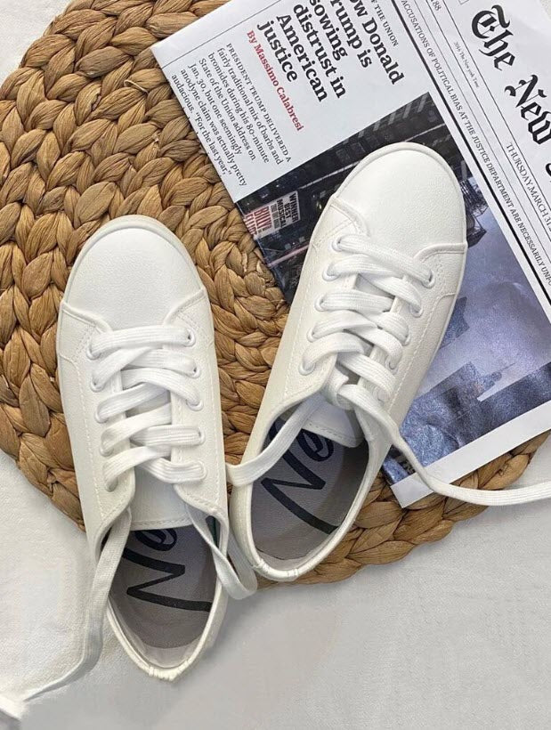 TU1166 超纖軟皮防潑水小白鞋