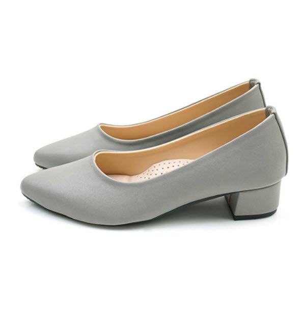 ER1083 素雅氣質尖頭粗跟鞋