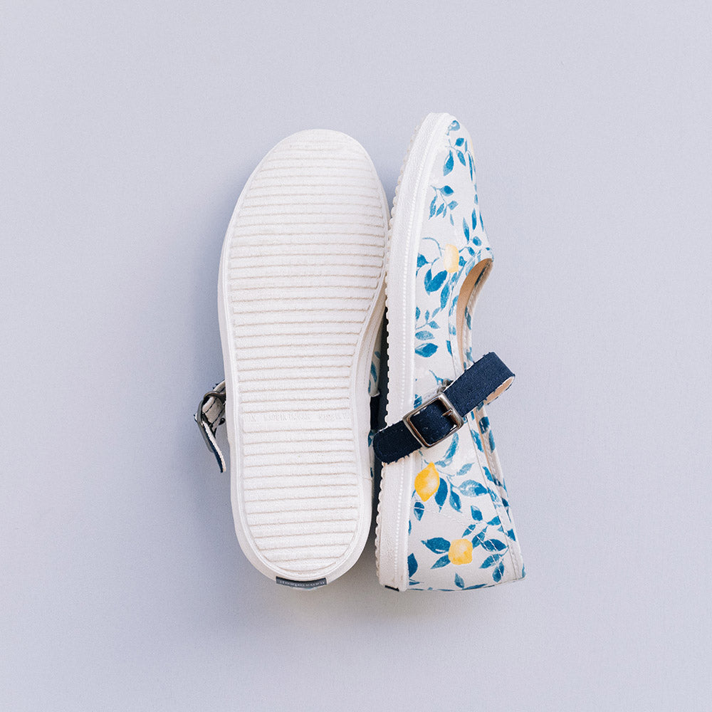 HC1194【京都手作】盛放檸檬之花瑪莉珍花布鞋【日本製限量布】