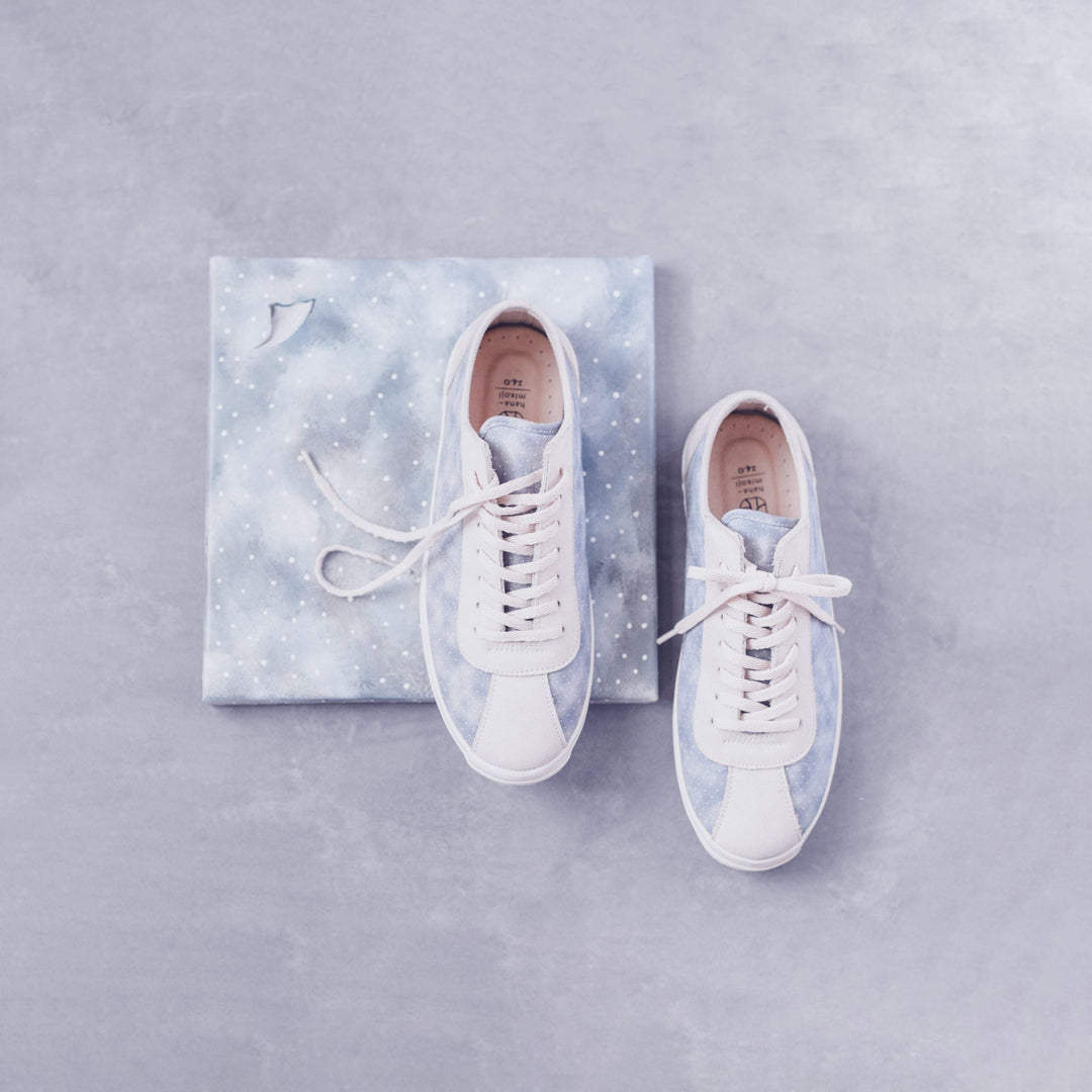 HC1191【京都手作】琉璃藍拼接波鞋