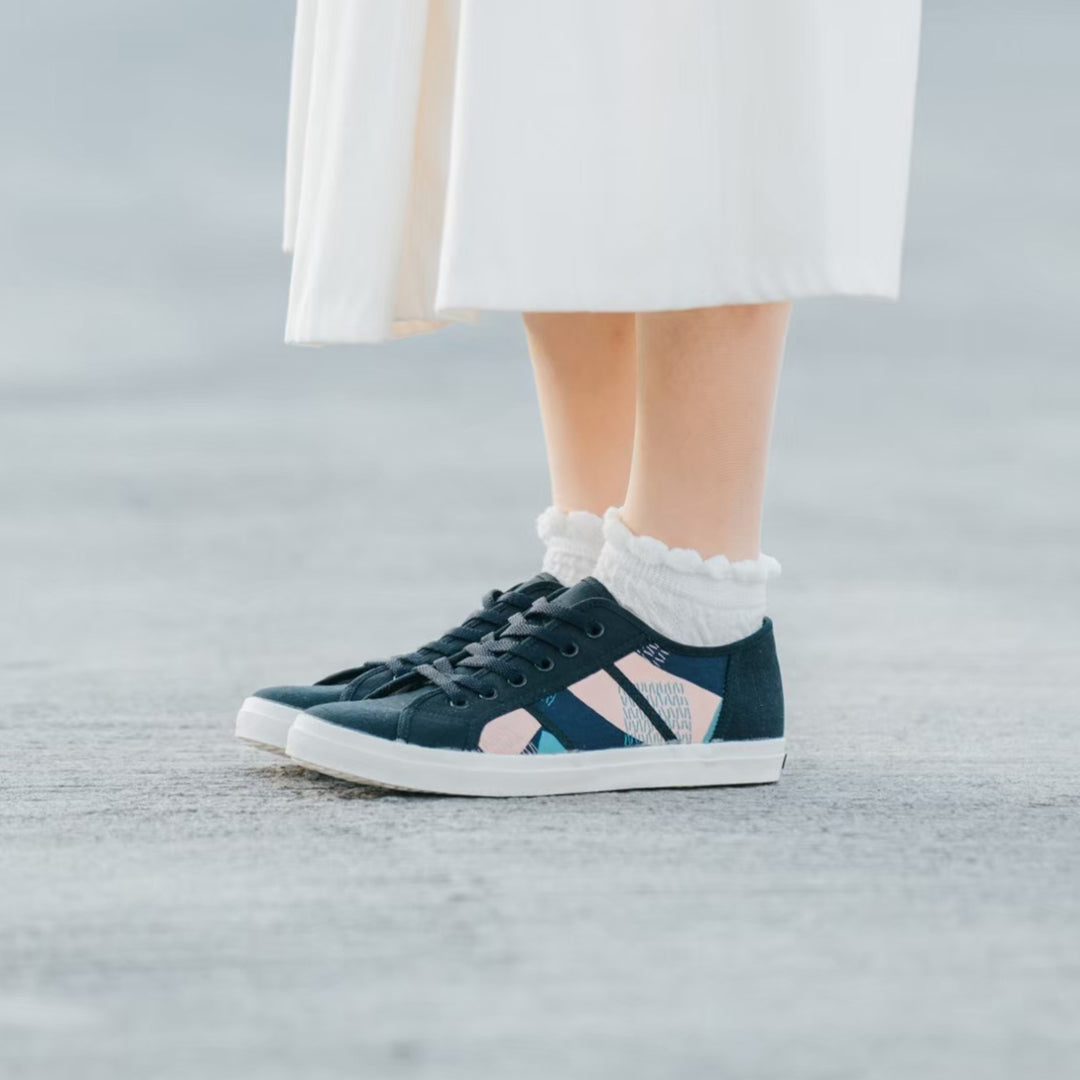 HC1212【京都手作】粉紅交錯花布平底鞋【日本製限量布】