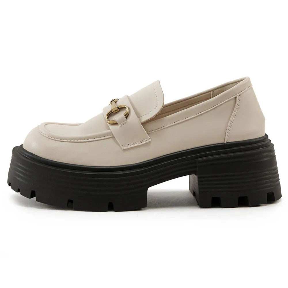 【新品結帳9折 | ~16/3止】AK1385 輕量厚底馬銜扣樂福鞋 (此款版型偏細)