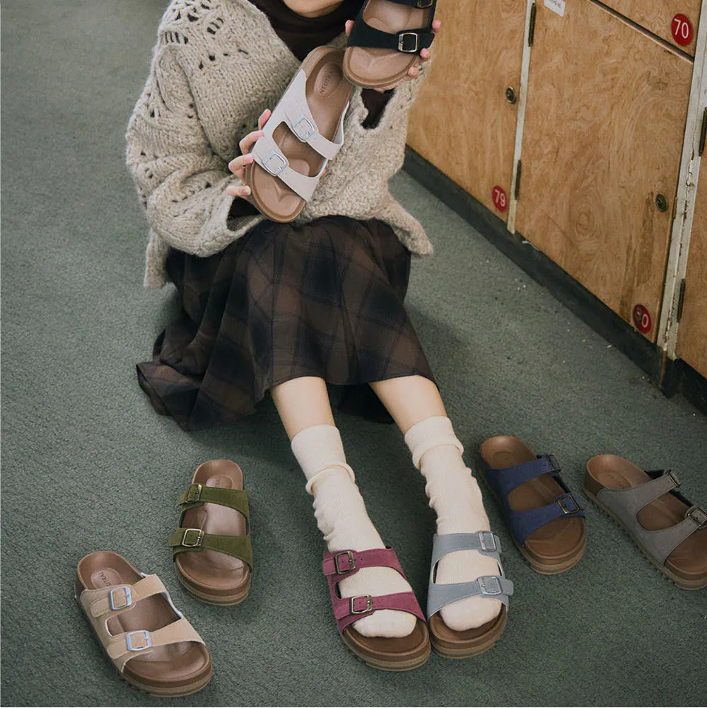 TU1300 多色牛纖絨防潑水雙釦足弓拖鞋【防潑水】