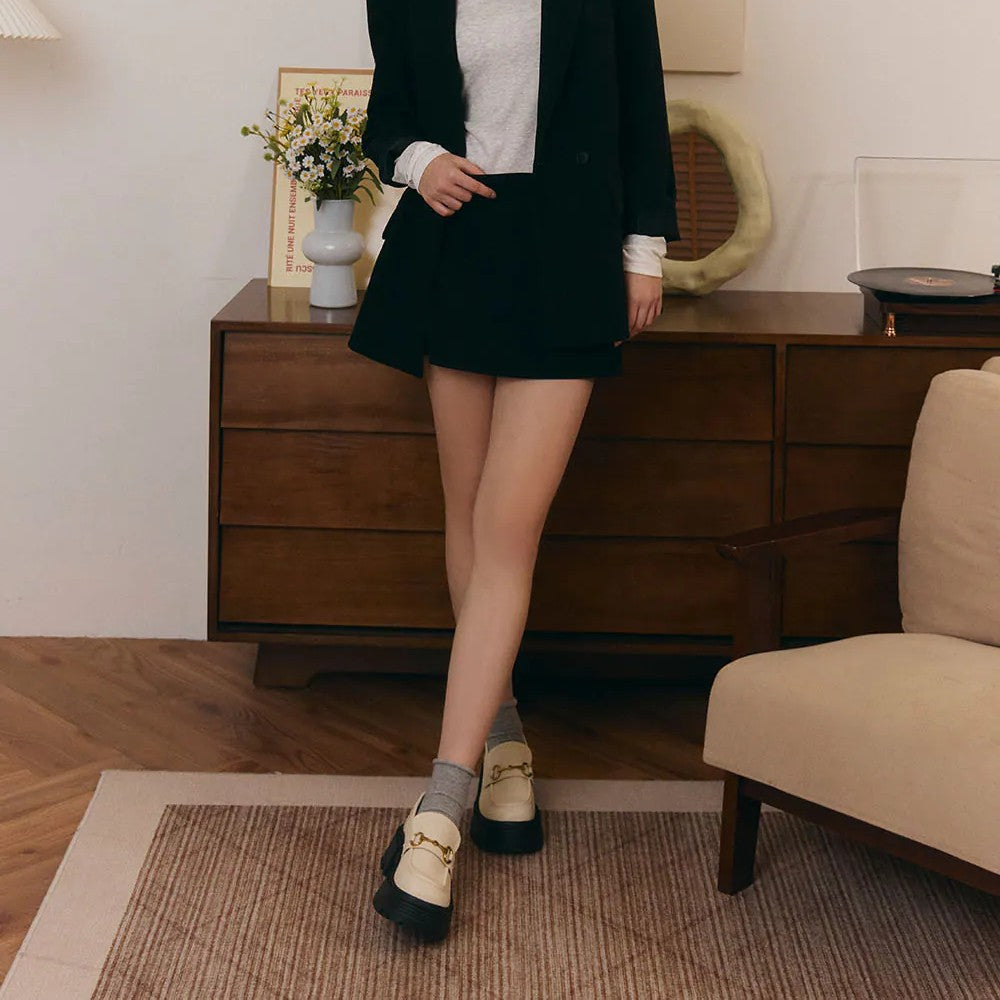 【新品結帳9折 | ~16/3止】AK1385 輕量厚底馬銜扣樂福鞋 (此款版型偏細)