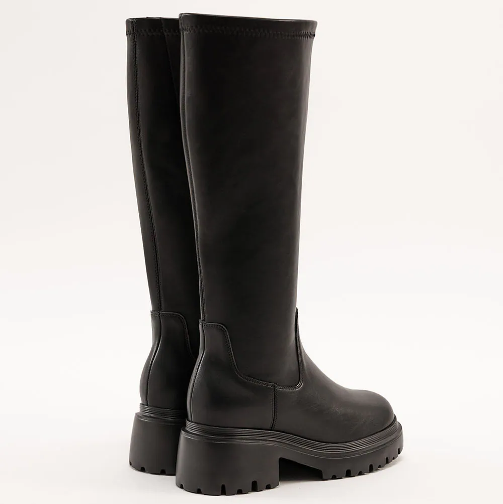 AK1381 激顯瘦輕量厚底長筒靴 (此款版型偏小, 建議選大一碼)【防潑水】