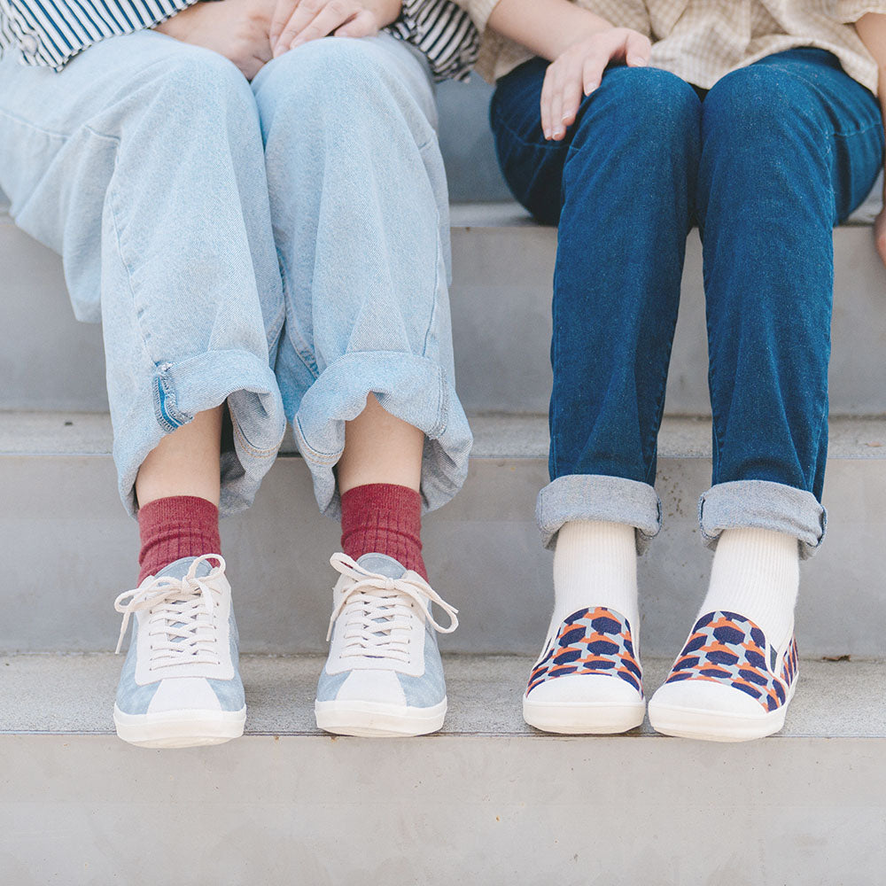 HC1191【京都手作】琉璃藍拼接波鞋