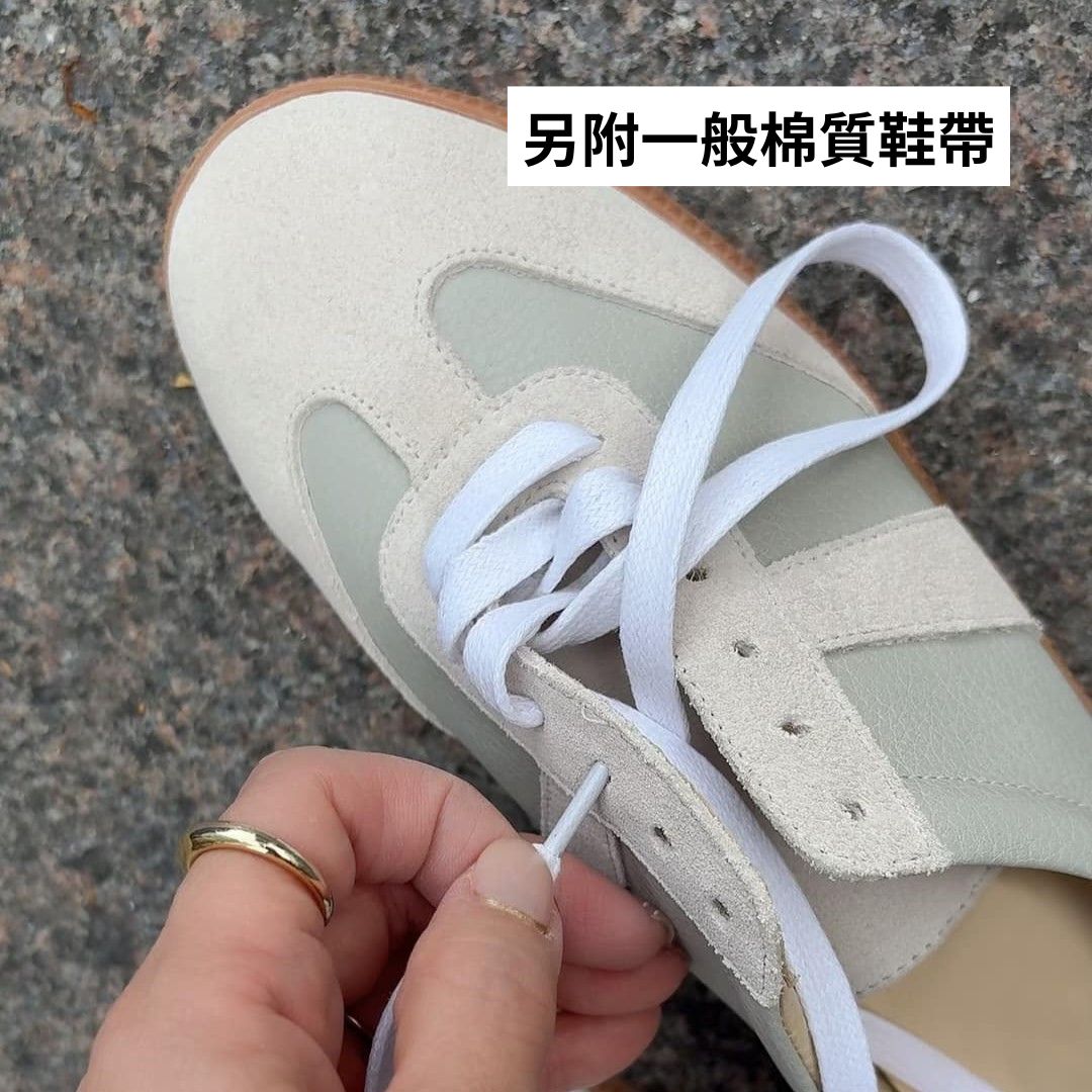 SC1024 防潑水牛皮芭蕾風德訓鞋(另附一般棉質鞋帶)【防潑水】 灰