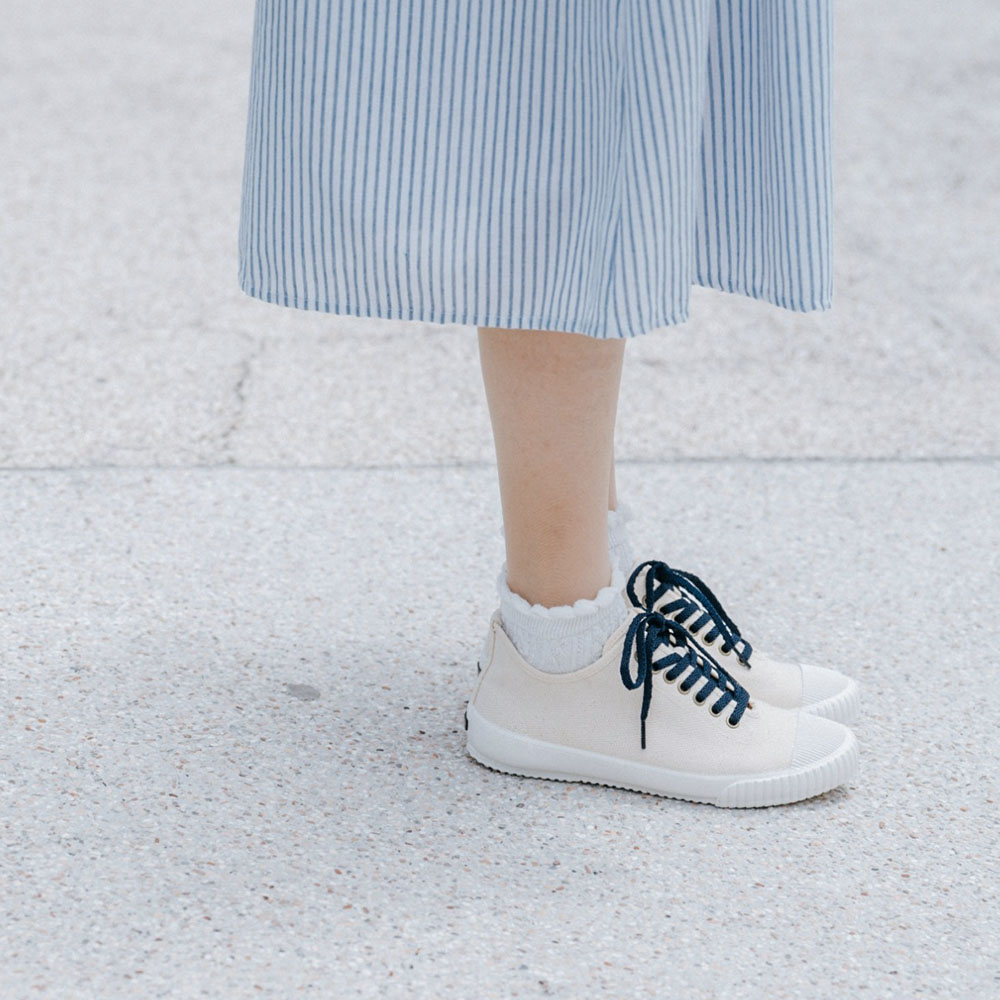 HC1200【京都手作】純粹自然白· 中筒帆布鞋【日本製限量布】