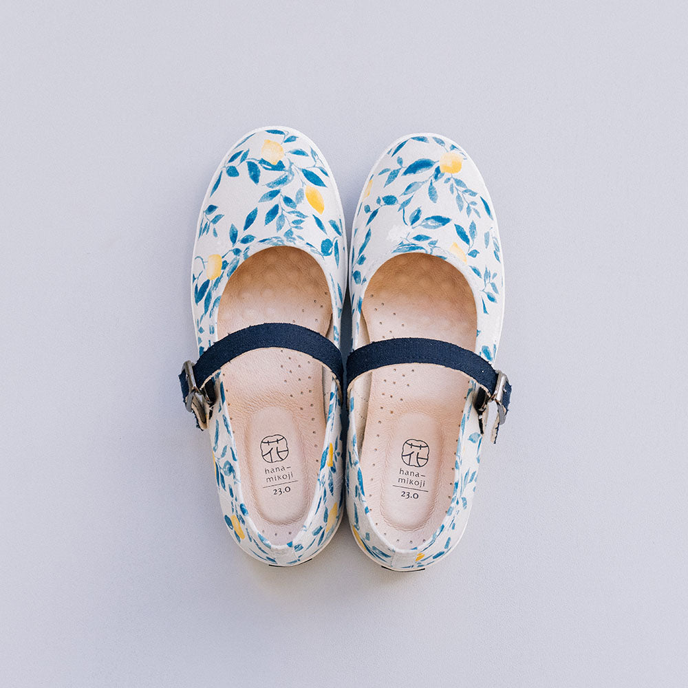 HC1194【京都手作】盛放檸檬之花瑪莉珍花布鞋【日本製限量布】