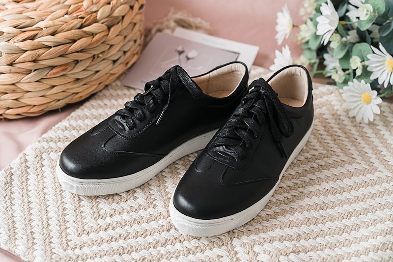 SC1016【可個人訂製】頂級超輕量防水防髒真皮德訓鞋 墨黑【女版】