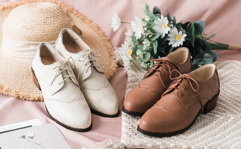 SC1006【可個人訂製】日本頂級軟牛皮法式木跟牛津鞋 奶油米