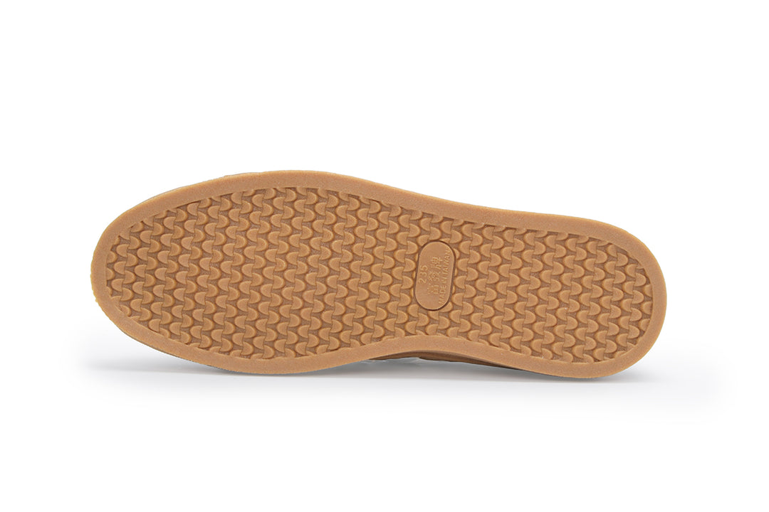 W2196 雙線拼裸色底真皮綁帶波鞋