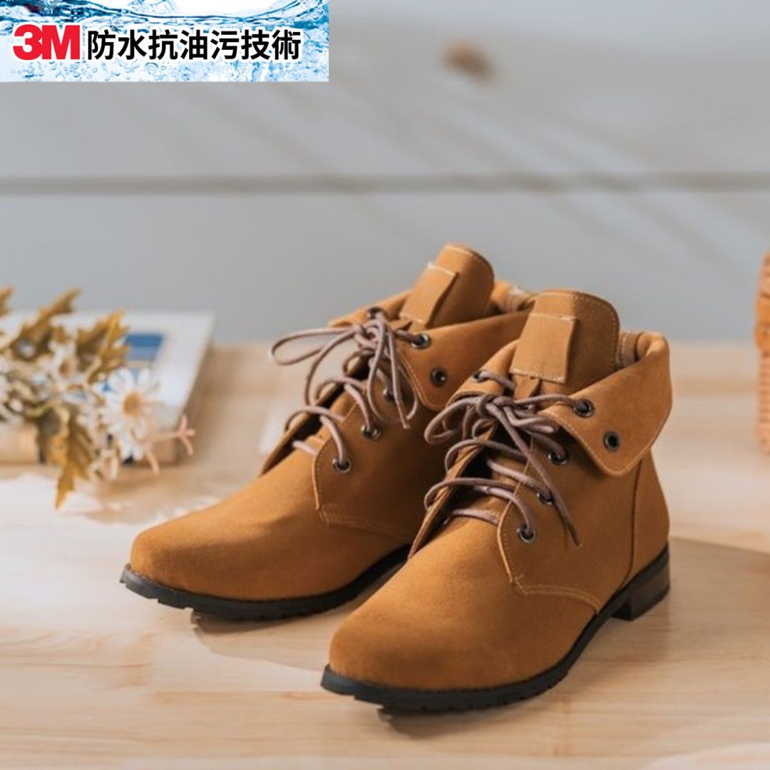SC1022 3M防水軟麂皮晴雨兩穿綁帶短靴【生活防水】 棕
