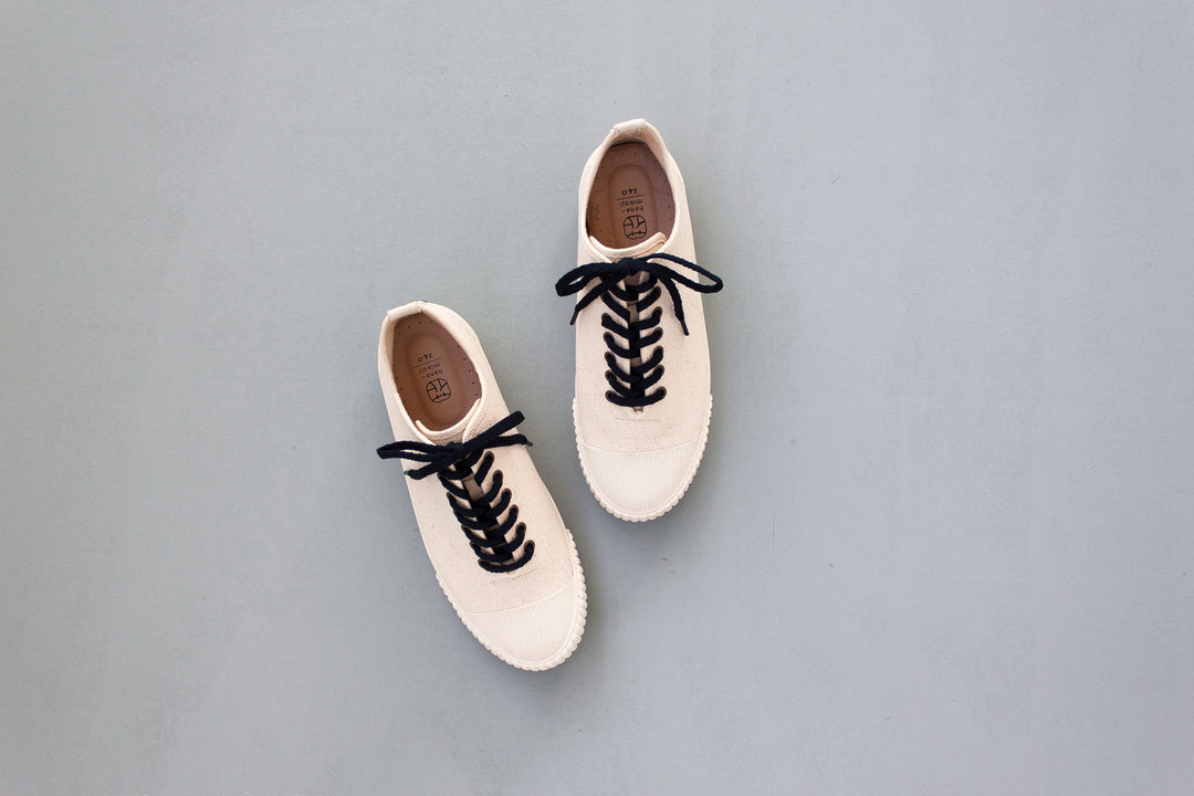 HC1200【京都手作】純粹自然白· 中筒帆布鞋【日本製限量布】