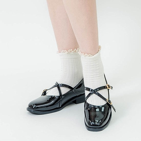 ER1261 亮面交叉帶瑪莉珍鞋(此款版型偏小, 建議選大一碼)