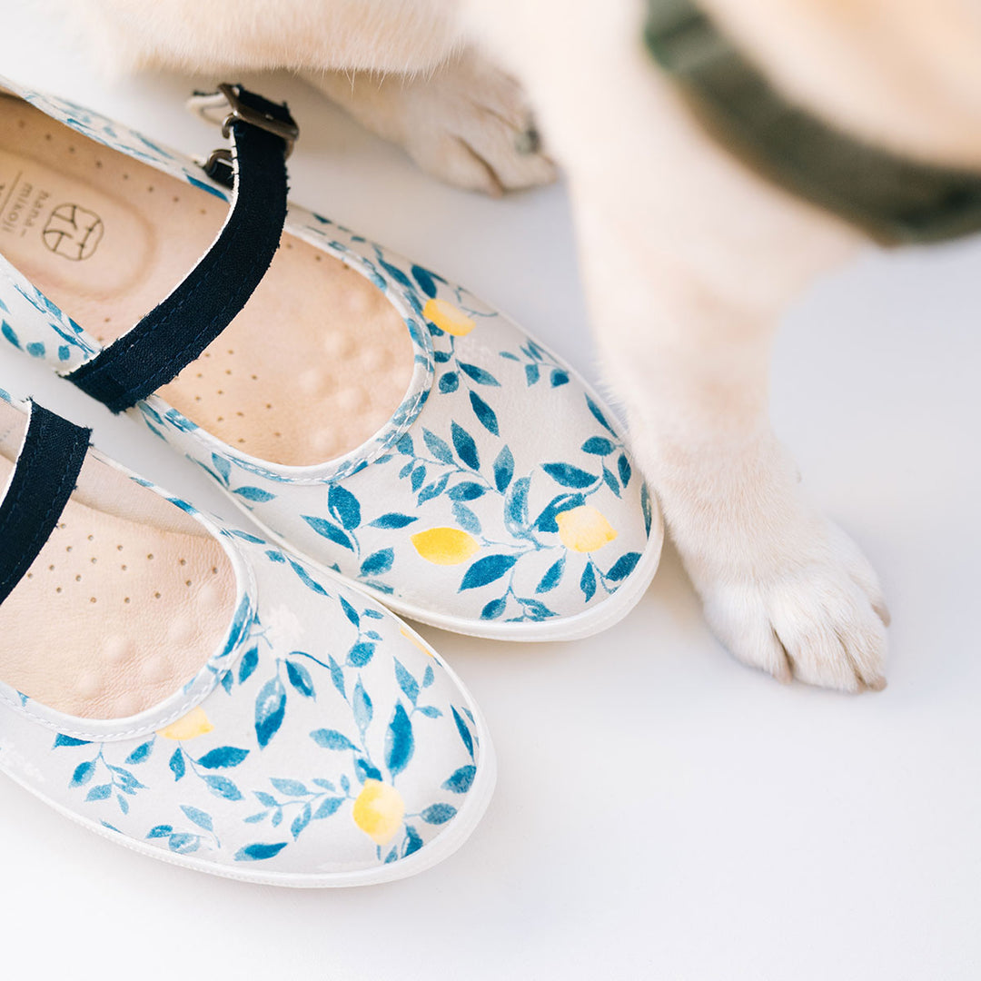 HC1194【京都手作】盛放檸檬之花瑪莉珍花布鞋【日本製限量布】