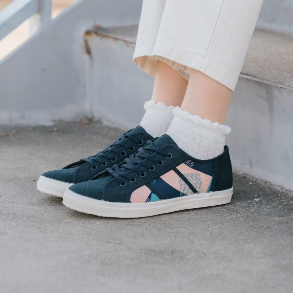 HC1212【京都手作】粉紅交錯花布平底鞋【日本製限量布】