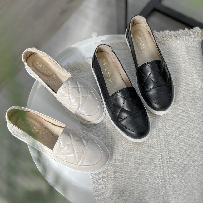 W2171 大菱格紋拼接面懶人鞋(此款版型偏小, 建議選大一碼)-