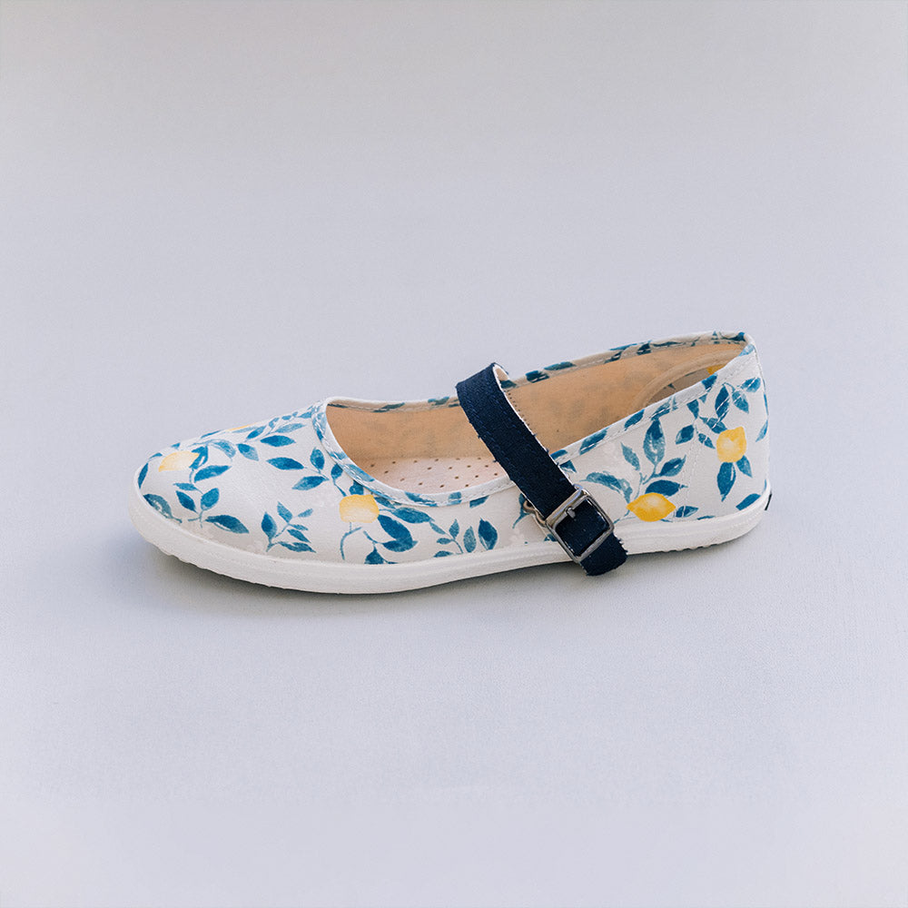 HC1194【京都手作】盛放檸檬之花瑪莉珍花布鞋【日本製限量布】
