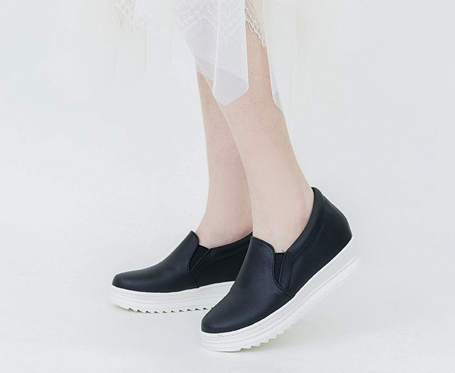 ER1219 素面圓頭內增高+3CM懶人鞋(版型偏小請選大一碼)