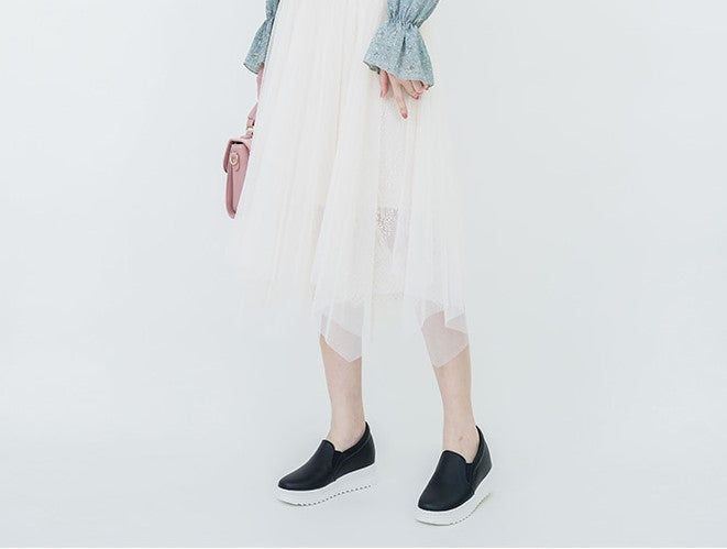 ER1219 素面圓頭內增高+3CM懶人鞋(版型偏小請選大一碼)