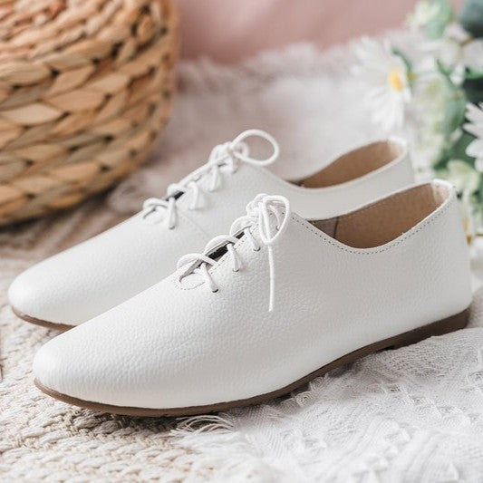 SC1021 一片式輕盈日本柔軟牛仔皮德比鞋 白